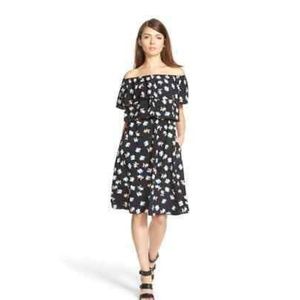 off shoulder midi dress